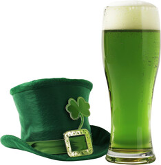 St. Patrick's Day green beer and hat