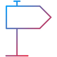 Fototapeta premium Signpost Line Icon Style