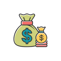 money bag on white background for web and graphic design