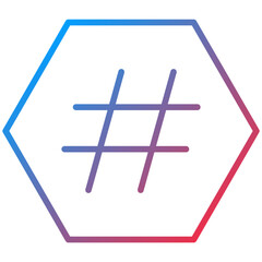 Hashtag Line Icon Style
