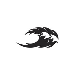 Black wave ocean sea vector