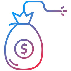 Bankruptcy Line Icon Style