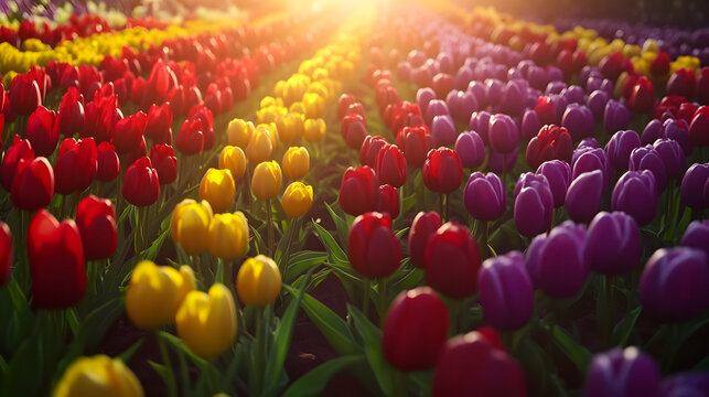 field of tulips