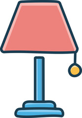 vector illustration of a table lamp