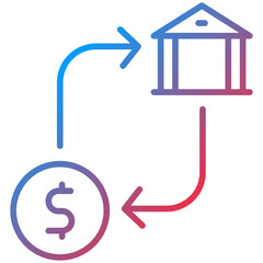 Money Transfer Line Icon Style