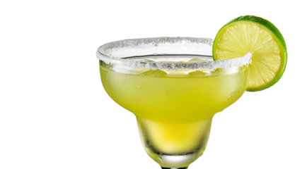 Refreshing Margarita Cocktail with Lime and Salt Rim