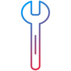 Wrench Line Icon Style