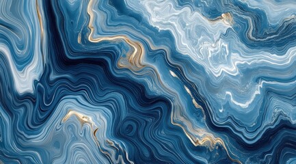 Fototapeta premium Abstract marble-like pattern, blue and gold