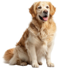 Golden Retriever Sitting on Transparent Background
