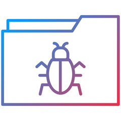 Infected Folder Line Icon Style