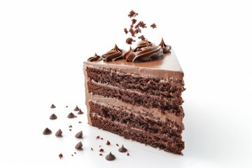 Obraz premium Edible Marvel: Gravity-Defying Cake Disclosed Isolated On White Background.
