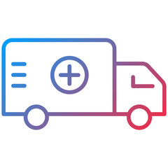 Ambulance Line Icon Style