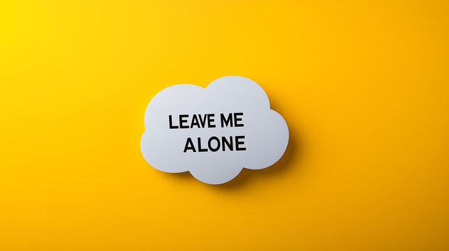 Leave Me Alone Concept with Solitude and Isolation Theme isolate on color background