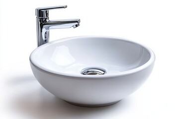Modern white sink with chrome faucet designed for stylish bathrooms and kitchens