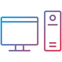 Computer Line Icon Style