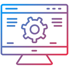 Web Maintenance Line Icon Style