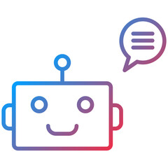 Chat Bot Line Icon Style