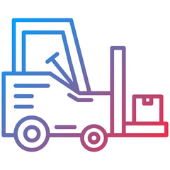 Forklift Line Icon Style