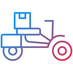 Motorbike Delivery Line Icon Style