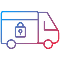 Locked Delivery Line Icon Style