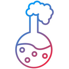 Chemical Reaction Line Icon Style