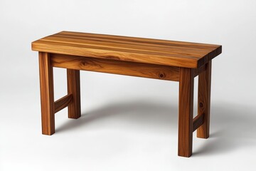 Wooden bench showcasing smooth finish and sturdy design in a minimalist style