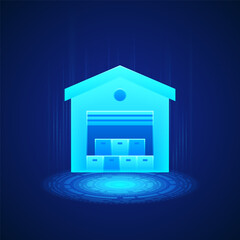 Warehouse Icon symbolizing storage, logistics, and inventory management in industrial and commercial settings. Ideal for content related to supply chain, distribution, and warehousing