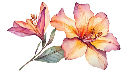 Fototapeta premium Beautiful watercolor flower arrangement.