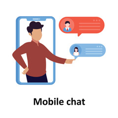 Mobile chat Vector illustration which can easily modify or edit