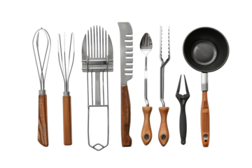 Mastering the Grill: Tools of the Trade Unveiled Isolated On White Background.