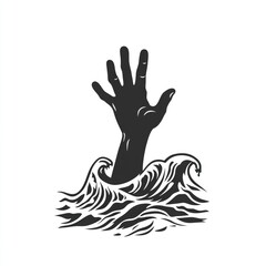 Obraz premium A Hand Reaching Out From the Ocean Waves