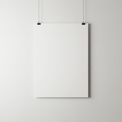 Blank White Poster Mockup Clean Minimalist Design Template