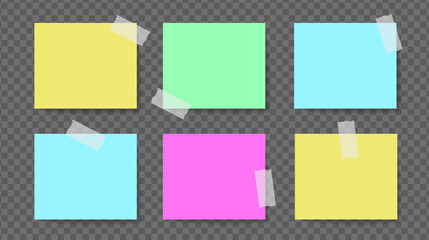 Realistic sticky notes isolated with real shadow on white background