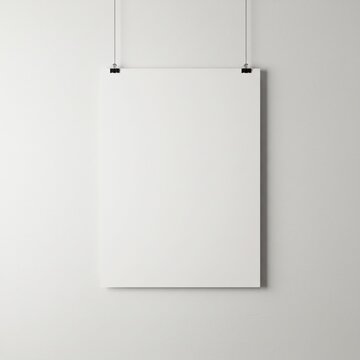 Blank White Poster Mockup Clean Minimalist Design Template