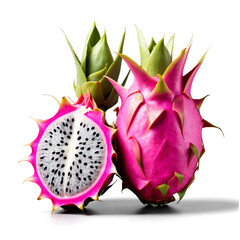 dragon fruit on white background