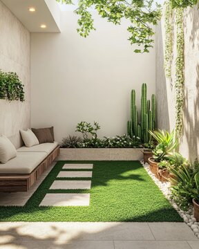 Modern indoor garden patio
