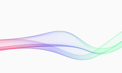 Wavy flow of twisted lines. Curved transparent wave, abstract design element.