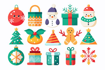 Fototapeta premium Christmas Icon Set on White Background