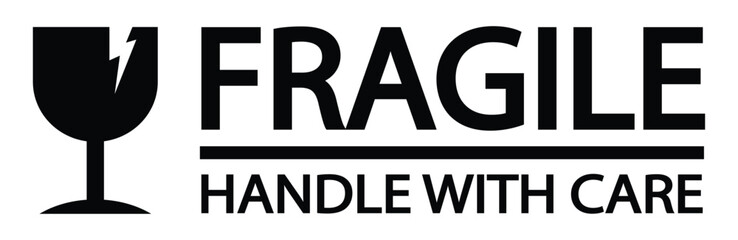 fragile icon vector. fragile handle with care icon. fragile sticker icon. fragile label for packaging. indicating items need special treatment when shipping and delivering. vector illustration