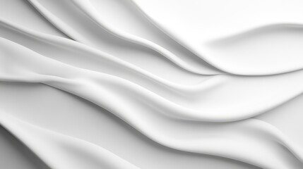 Fototapeta premium Smooth white fabric drapes with soft folds