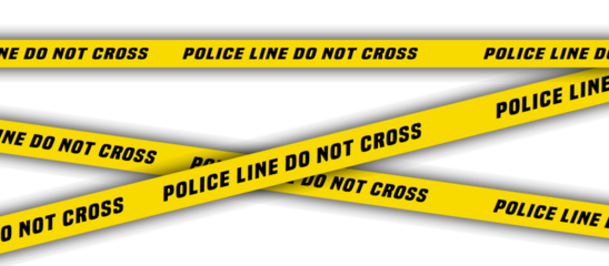 "Police Line Do Not Cross Tape Crime Scene Barrier Image