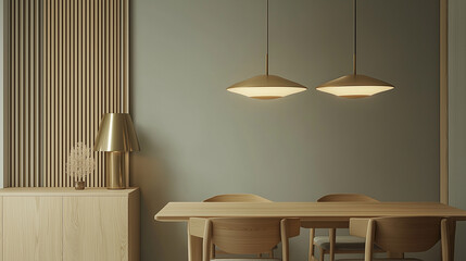 Dining room with minimalist interior design with modern decoration 