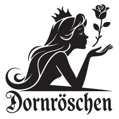 Dornröschen Vector Black silhouettes. with white background