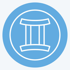 Icon Astrology Gemini. related to Astrology symbol. blue eyes style. design editable