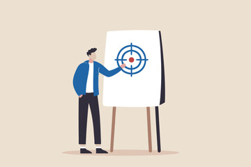 Scope of work, define work to be performed agreement document, plan or strategy in project management, goal and target concept, smart businessman project manager present scope of work in meeting.