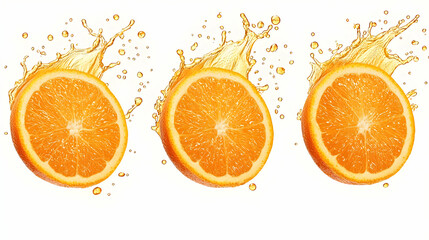 Dynamic Splashing Orange Slices in Vibrant Presentation