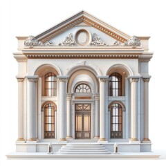 Grand Classical Building Facade with Columns and Intricate Details