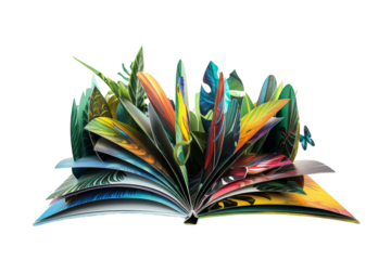 Storytelling Reinvented: Interactive Books for Children Isolated On White Background.