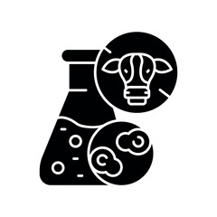 culture medium black cells flat icon.Vector isolated element