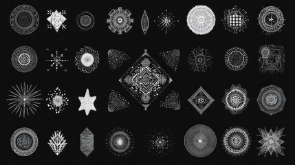 Geometric Mandala Collection Design Elements